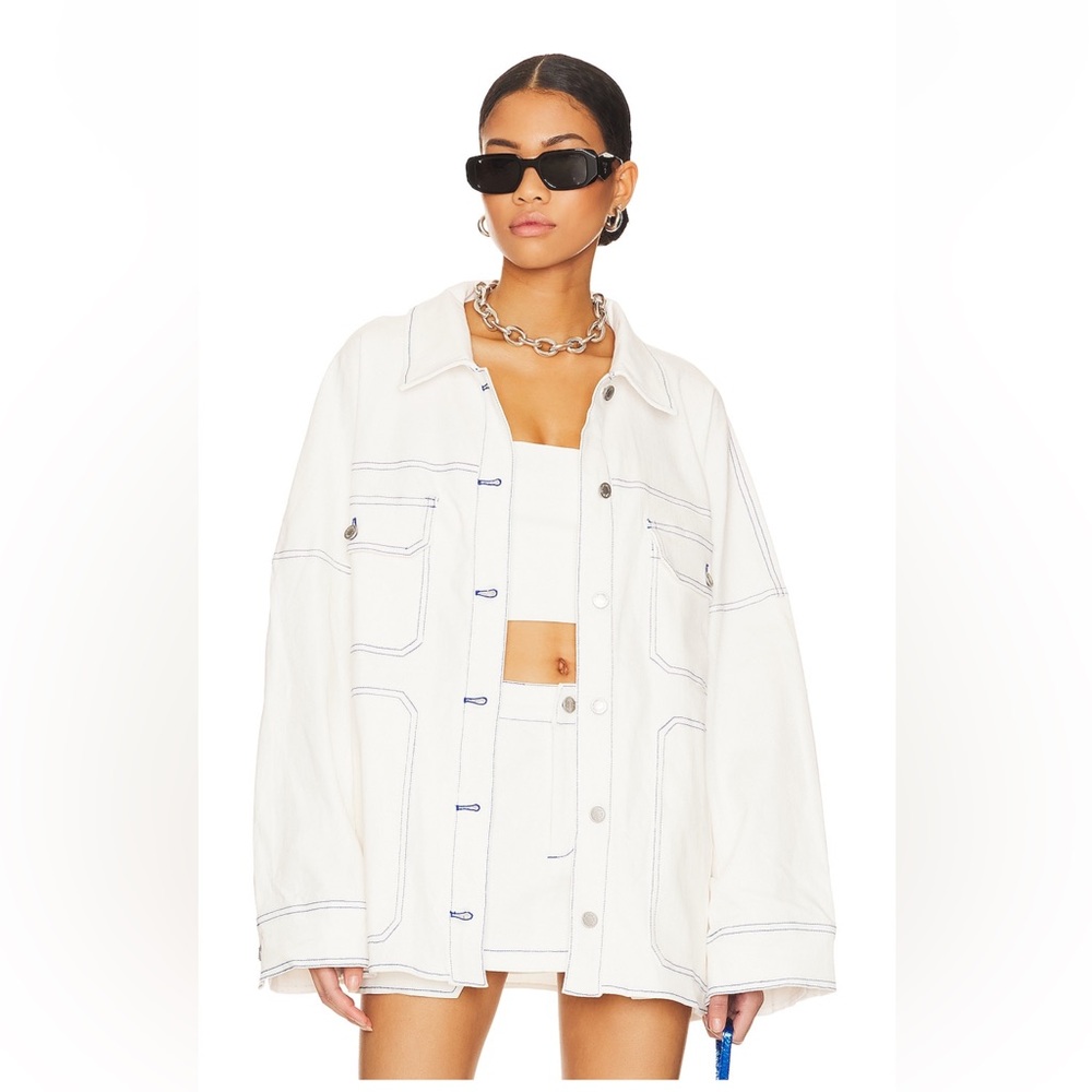 White Denim Oversized Jacket